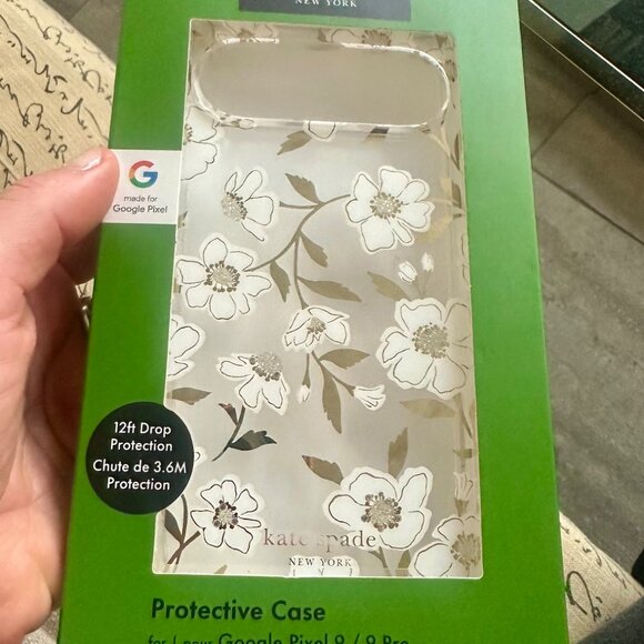 Brand New | Never Used Kate Spade Google Pixel 9 / Pro Sparkly Floral Phone Case - Picture 1 of 6